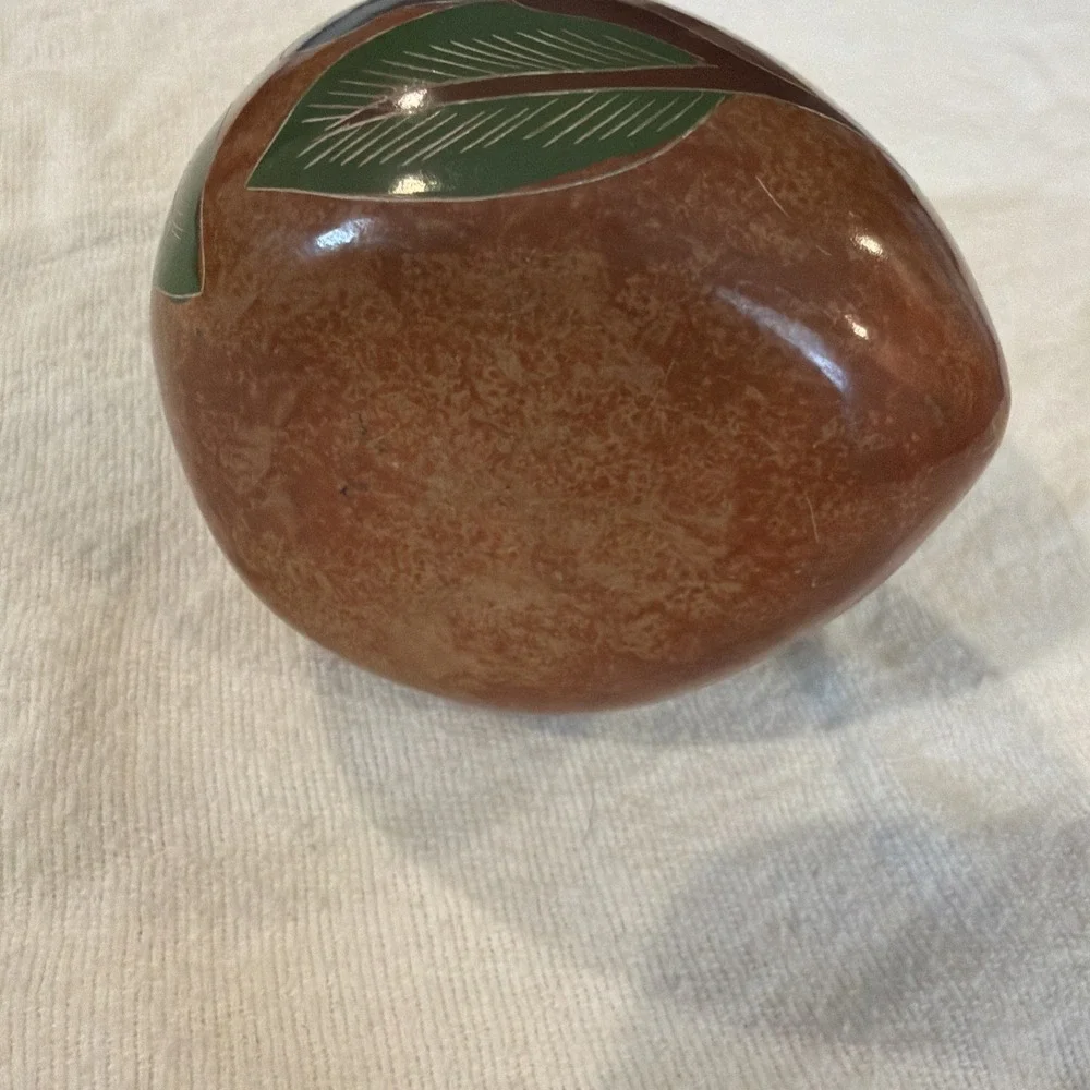 Vtg Nicaragua Hand Painted‎ Hummingbird & Flower Glazed Terracotta Vase